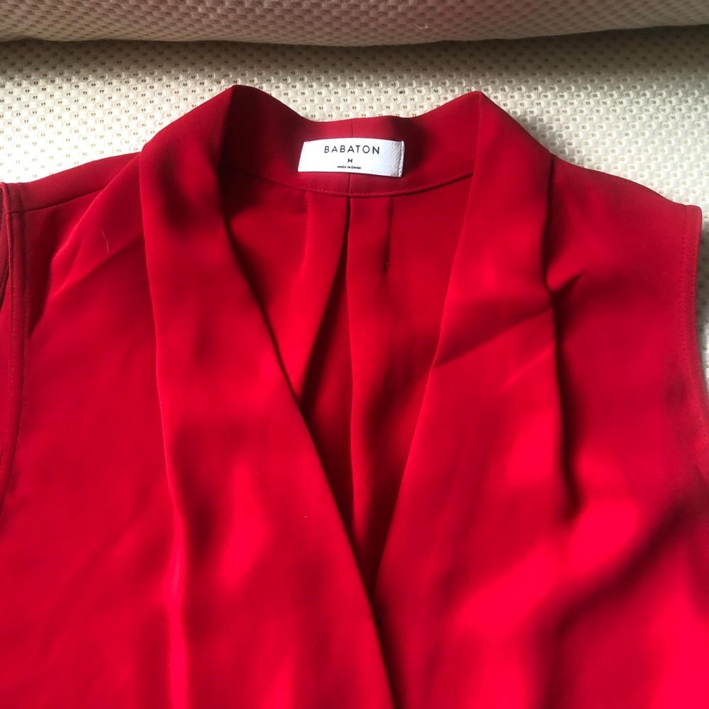 Classic red work blouse